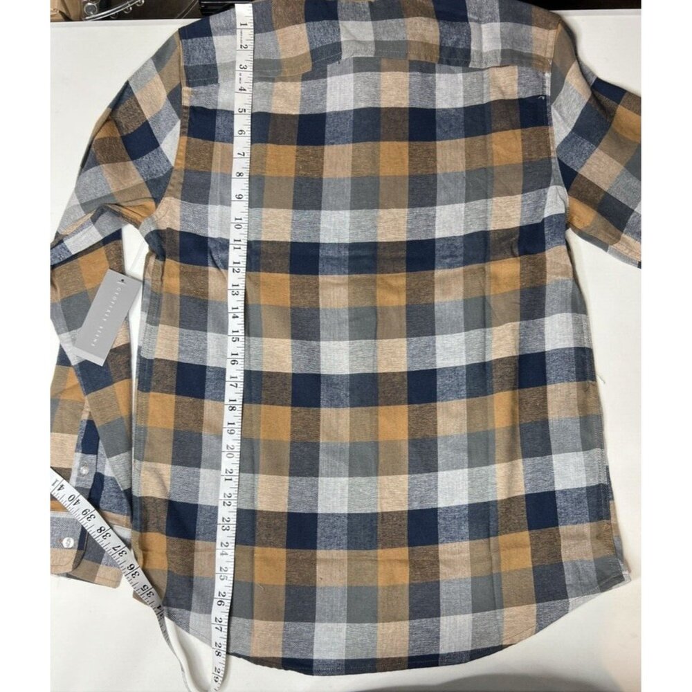 Geoffrey Beene Button-Up Check Flannel - Neutral … - image 8